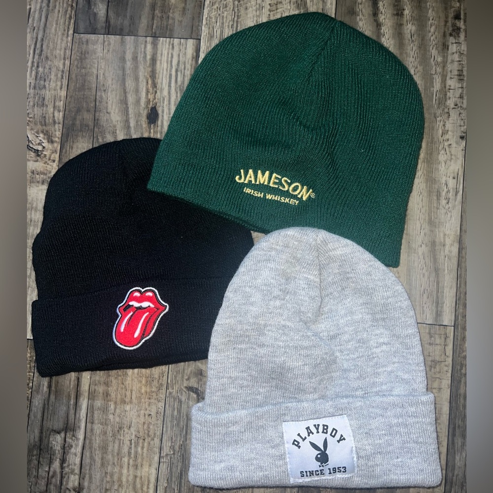Rolling Stones Jameson and playboy beanies bundle